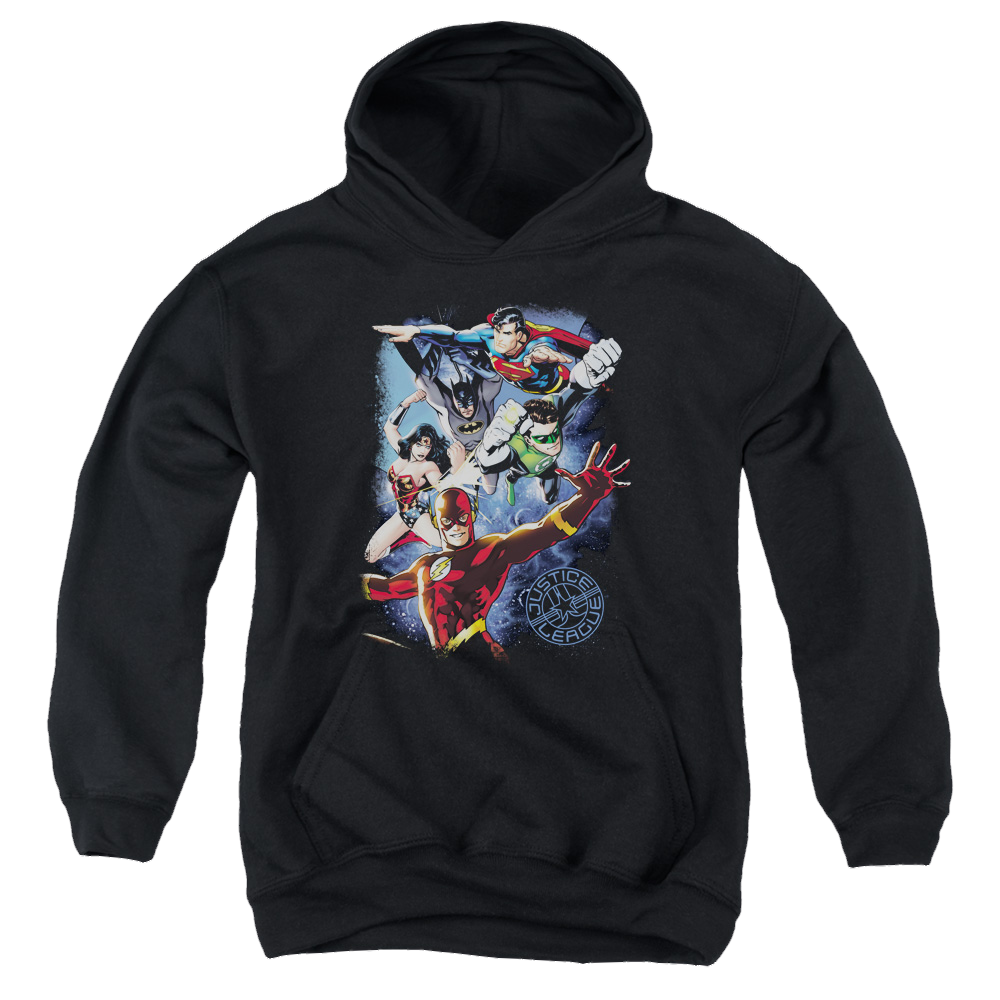 Justice League Galactic Attack Color - Youth Hoodie Youth Hoodie (Ages 8-12) Justice League   