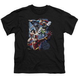 Justice League Galactic Attack Color - Youth T-Shirt Youth T-Shirt (Ages 8-12) Justice League   