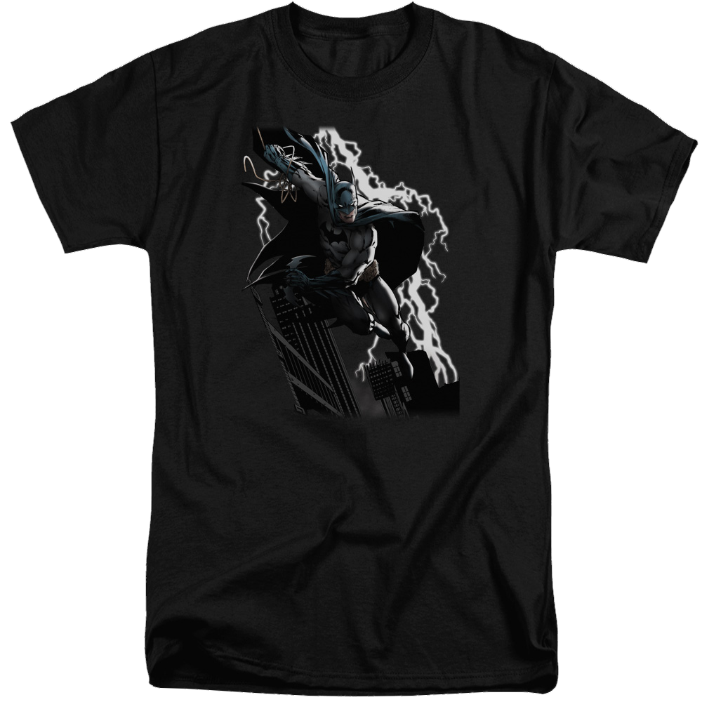 Justice League Lighting Crashes Men's Tall Fit T-Shirt Men's Tall Fit T-Shirt Batman   
