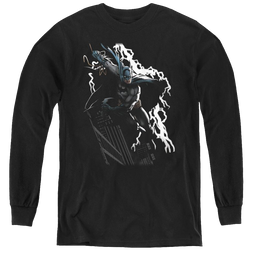 Dc Batman Lighting Crashes - Youth Long Sleeve T-Shirt Youth Long Sleeve T-Shirt Batman   