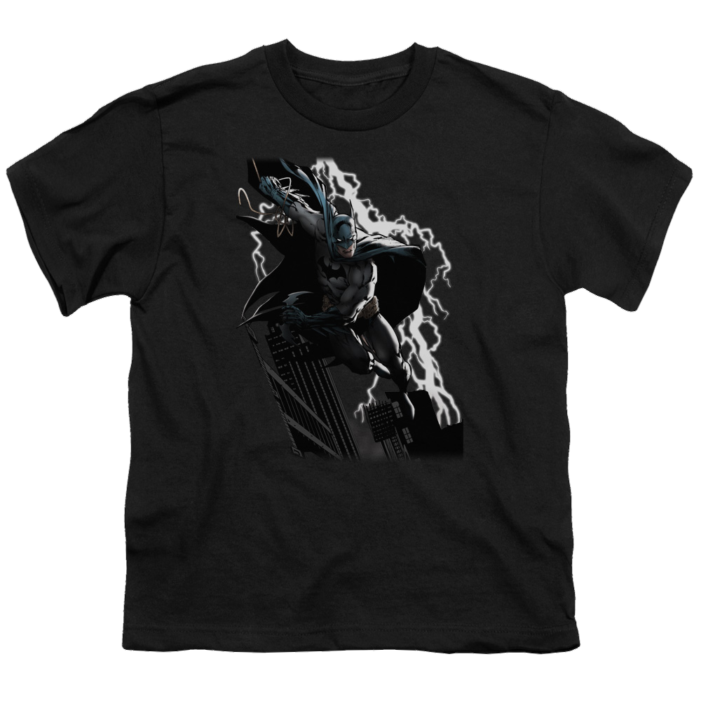 DC Batman Lighting Crashes - Youth T-Shirt Youth T-Shirt (Ages 8-12) Batman   