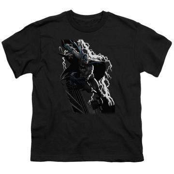 DC Batman Lighting Crashes - Youth T-Shirt Youth T-Shirt (Ages 8-12) Batman   
