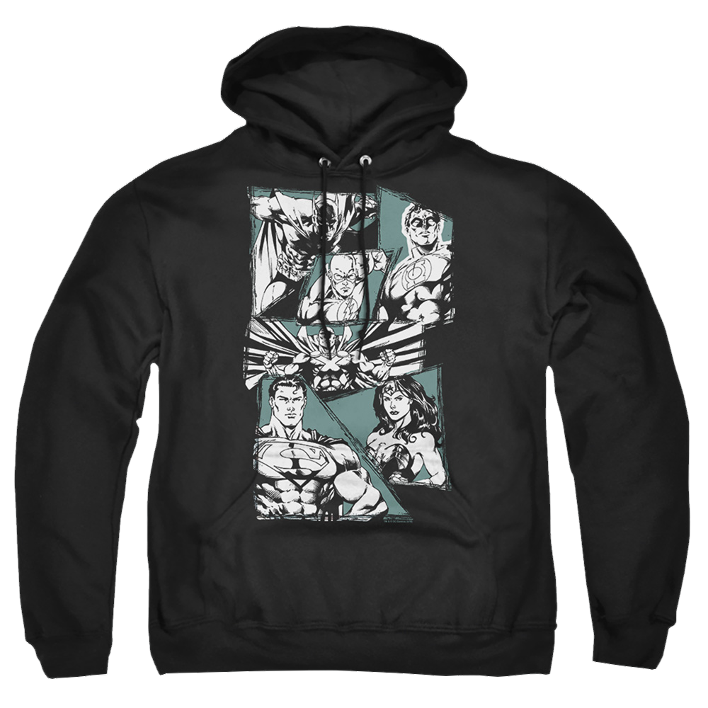 Justice League A Mighty League Pullover Hoodie Pullover Hoodie Justice League   