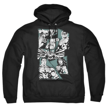 Justice League A Mighty League Pullover Hoodie Pullover Hoodie Justice League   