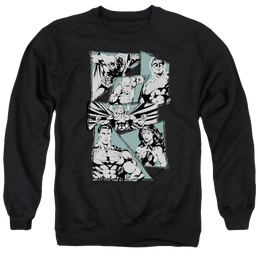 Justice League A Mighty League Men's Crewneck Sweatshirt Men's Crewneck Sweatshirt Justice League   