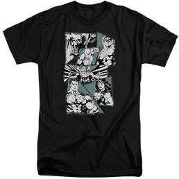 Justice League A Mighty League Men's Tall Fit T-Shirt Men's Tall Fit T-Shirt Justice League   