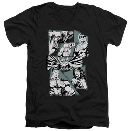 Justice League A Mighty League Men's V-Neck T-Shirt Men's V-Neck T-Shirt Justice League   
