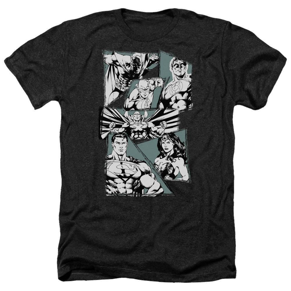 Justice League A Mighty League Men's Heather T-Shirt Men's Heather T-Shirt Justice League   