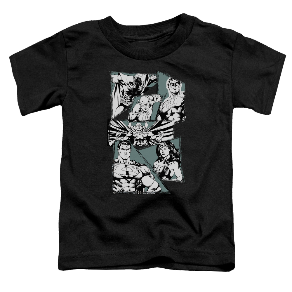 Justice League A Mighty League - Toddler T-Shirt Toddler T-Shirt Justice League   
