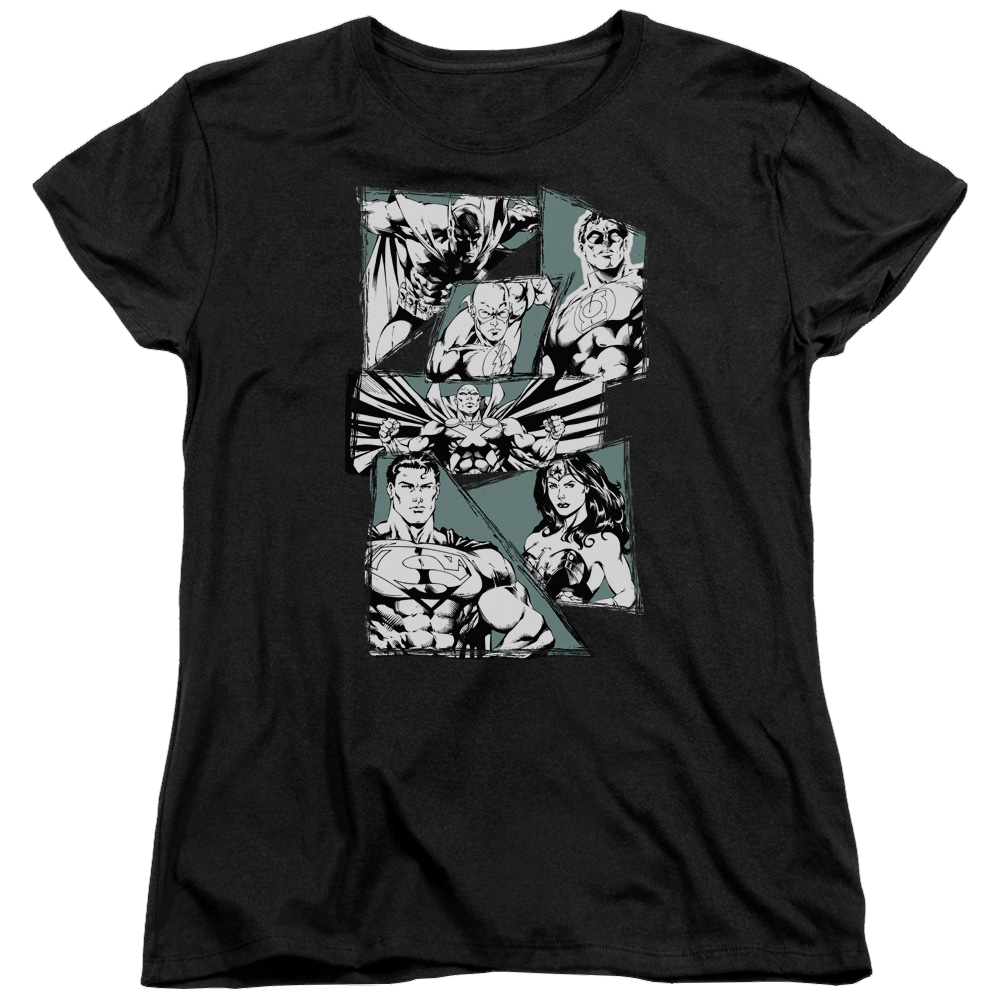 Justice League A Mighty League Women's T-Shirt Women's T-Shirt Justice League   