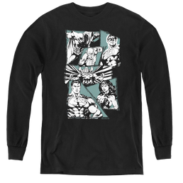 Justice League A Mighty League - Youth Long Sleeve T-Shirt Youth Long Sleeve T-Shirt Justice League   