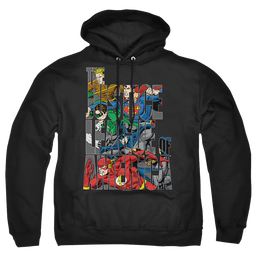 Justice League Lettered League Pullover Hoodie Pullover Hoodie Justice League   