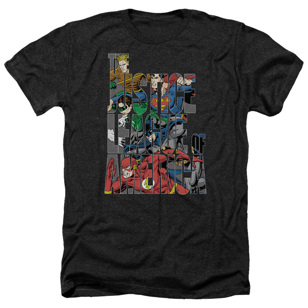 Justice League Lettered League Men's Heather T-Shirt Men's Heather T-Shirt Justice League   