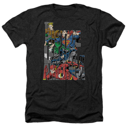 Justice League Lettered League Men's Heather T-Shirt Men's Heather T-Shirt Justice League   