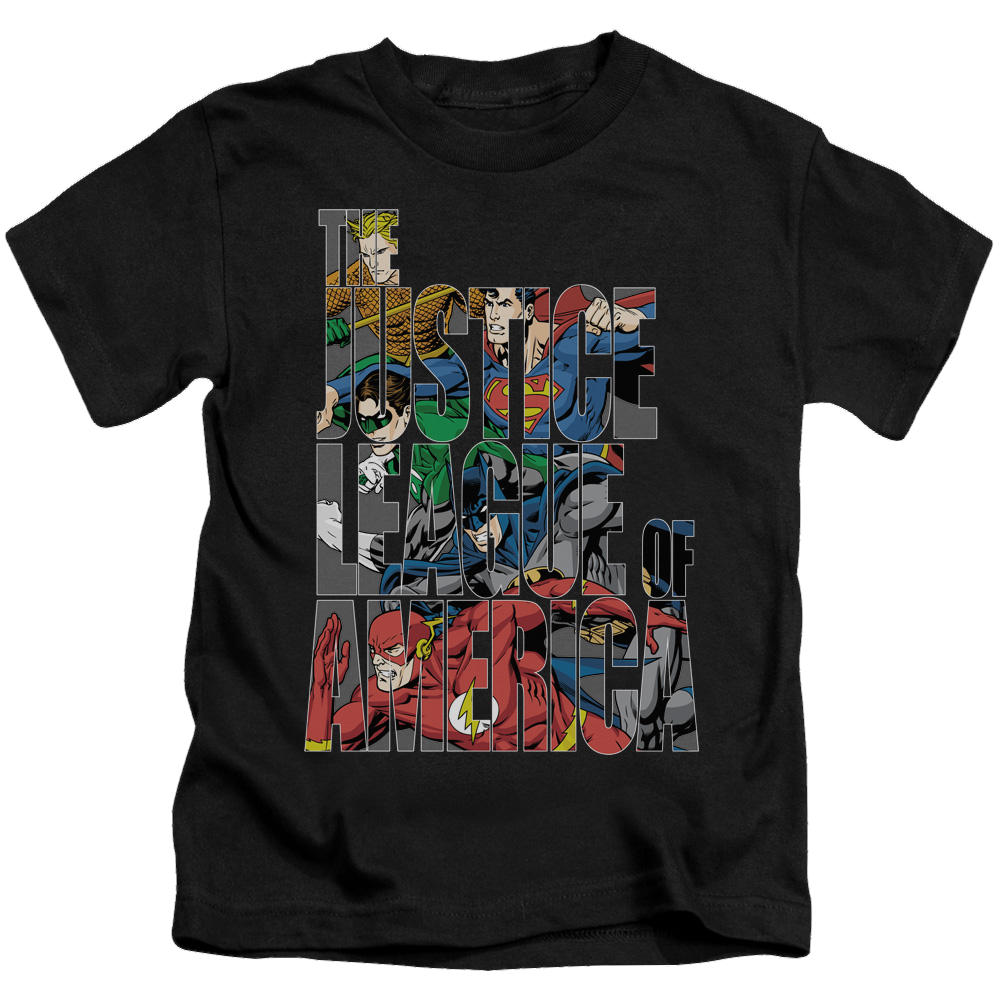 Justice League Lettered League - Kid's T-Shirt Kid's T-Shirt (Ages 4-7) Justice League   