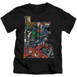 Justice League Lettered League - Kid's T-Shirt Kid's T-Shirt (Ages 4-7) Justice League   