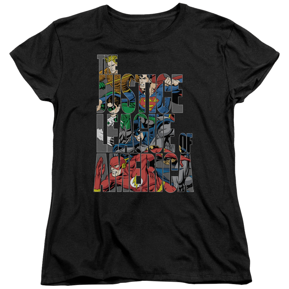 Justice League Lettered League - Women's T-Shirt Women's T-Shirt Justice League   
