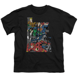Justice League Lettered League - Youth T-Shirt Youth T-Shirt (Ages 8-12) Justice League   