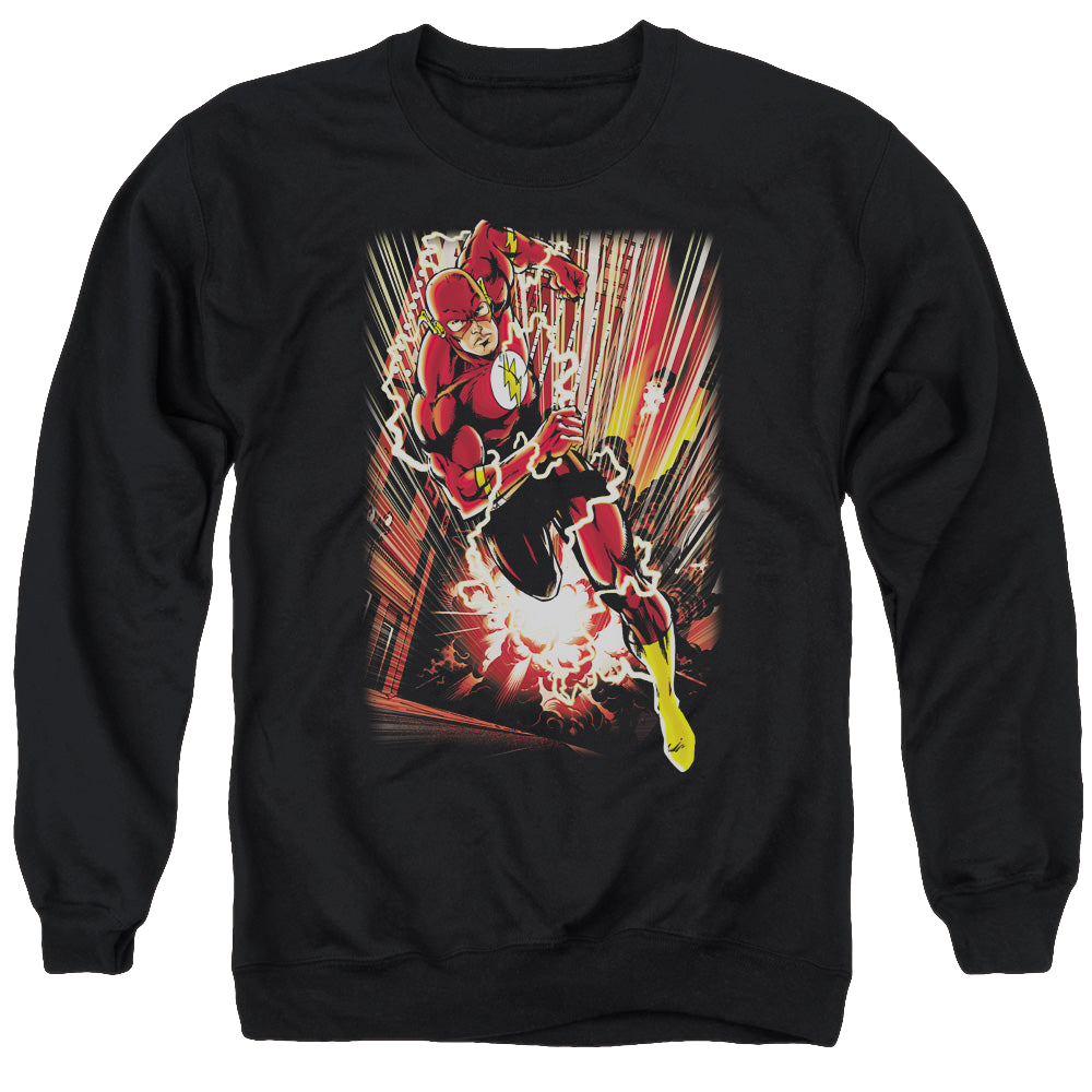 Flash, The Street Speed - Men's Crewneck Sweatshirt Men's Crewneck Sweatshirt The Flash   