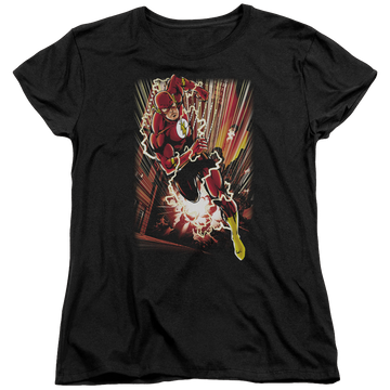 Black women's t-shirt with The Flash Street Speed graphic