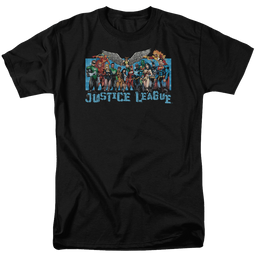 Justice League League Lineup Men's Regular Fit T-Shirt Men's Regular Fit T-Shirt Justice League   