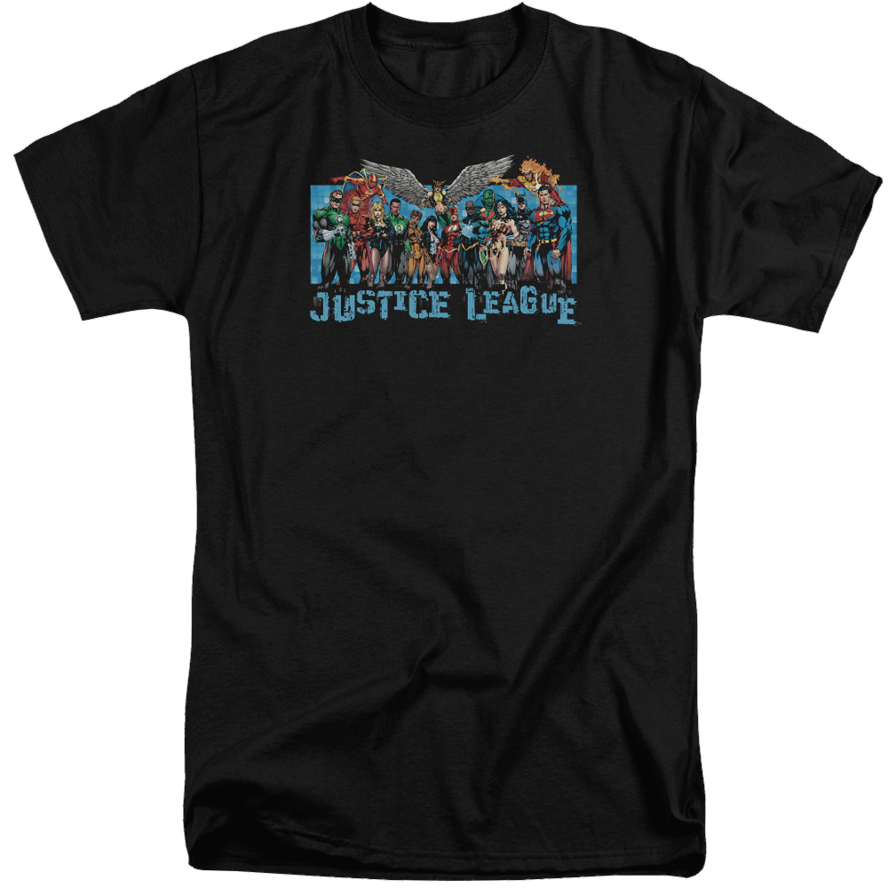 Justice League League Lineup Men's Tall Fit T-Shirt Men's Tall Fit T-Shirt Justice League   