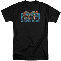 Justice League League Lineup Men's Tall Fit T-Shirt Men's Tall Fit T-Shirt Justice League   