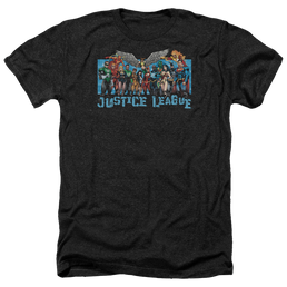 Justice League League Lineup Men's Heather T-Shirt Men's Heather T-Shirt Justice League   