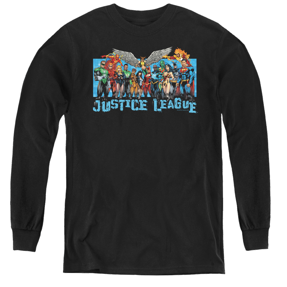 Justice League League Lineup - Youth Long Sleeve T-Shirt Youth Long Sleeve T-Shirt Justice League   