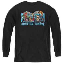 Justice League League Lineup - Youth Long Sleeve T-Shirt Youth Long Sleeve T-Shirt Justice League   