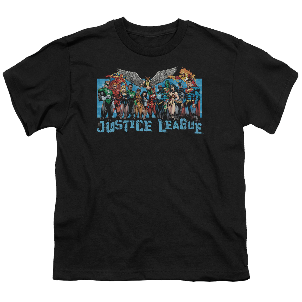 Justice League League Lineup - Youth T-Shirt Youth T-Shirt (Ages 8-12) Justice League   