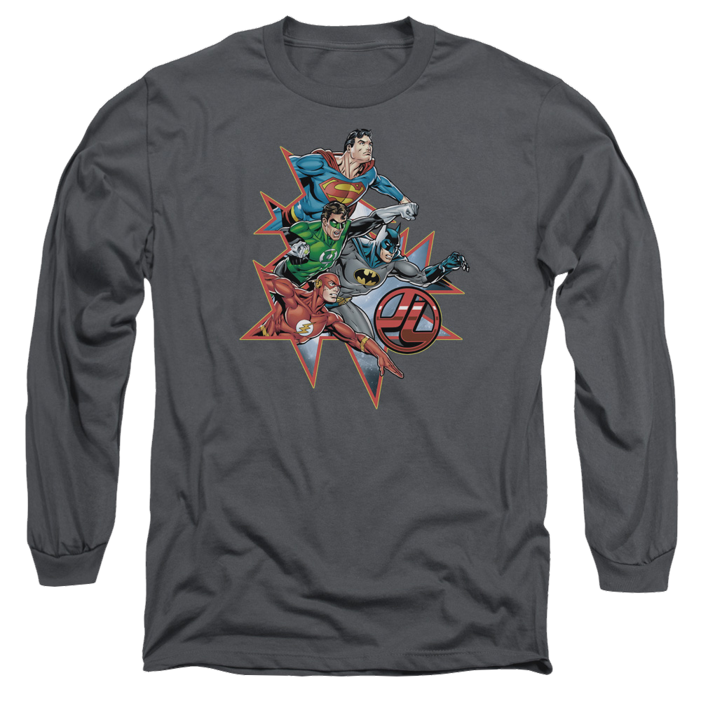 Justice League Starburst Men's Long Sleeve T-Shirt Men's Long Sleeve T-Shirt Justice League   
