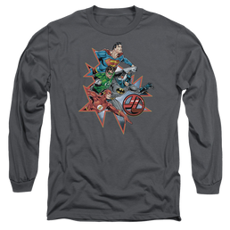 Justice League Starburst Men's Long Sleeve T-Shirt Men's Long Sleeve T-Shirt Justice League   