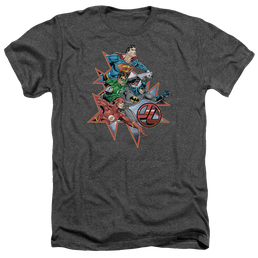 Justice League Starburst Men's Heather T-Shirt Men's Heather T-Shirt Justice League   