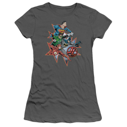 Justice League Starburst Juniors T-Shirt Juniors T-Shirt Justice League   
