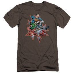 Justice League Starburst - Men's Premium Slim Fit T-Shirt Men's Premium Slim Fit T-Shirt Justice League   