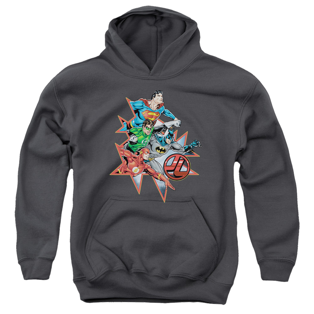 Justice League Starburst - Youth Hoodie Youth Hoodie (Ages 8-12) Justice League   
