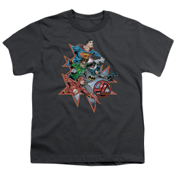 Justice League Starburst - Youth T-Shirt Youth T-Shirt (Ages 8-12) Justice League   