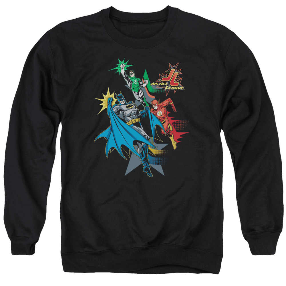 Justice League Action Stars Men's Crewneck Sweatshirt Men's Crewneck Sweatshirt Justice League   