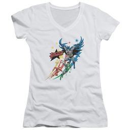 Justice League Allegiance Juniors V-Neck T-Shirt Juniors V-Neck T-Shirt Justice League   