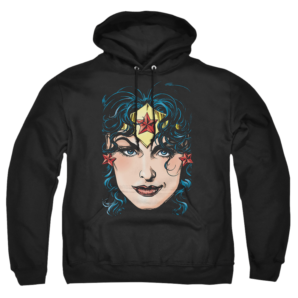 Justice League Wonder Woman Head Pullover Hoodie Pullover Hoodie Wonder Woman   