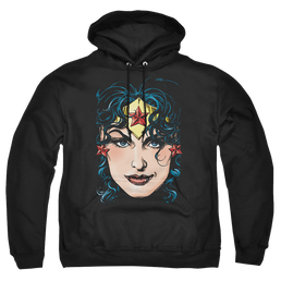 Justice League Wonder Woman Head Pullover Hoodie Pullover Hoodie Wonder Woman   