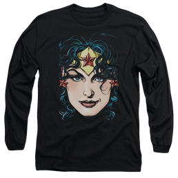 Justice League Wonder Woman Head Men's Long Sleeve T-Shirt Men's Long Sleeve T-Shirt Wonder Woman   