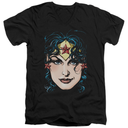 Justice League Wonder Woman Head Men's V-Neck T-Shirt Men's V-Neck T-Shirt Wonder Woman   