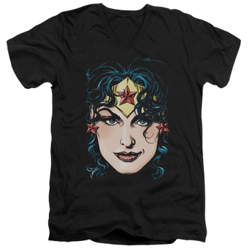 Justice League Wonder Woman Head Men's V-Neck T-Shirt Men's V-Neck T-Shirt Wonder Woman   