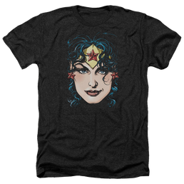 Justice League Wonder Woman Head Men's Heather T-Shirt Men's Heather T-Shirt Wonder Woman   