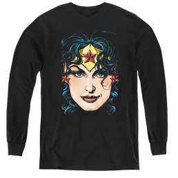 Wonder Woman Wonder Woman Head - Youth Long Sleeve T-Shirt Youth Long Sleeve T-Shirt Wonder Woman   