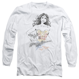 Justice League Wonder Squiggles Men's Long Sleeve T-Shirt Men's Long Sleeve T-Shirt Wonder Woman   
