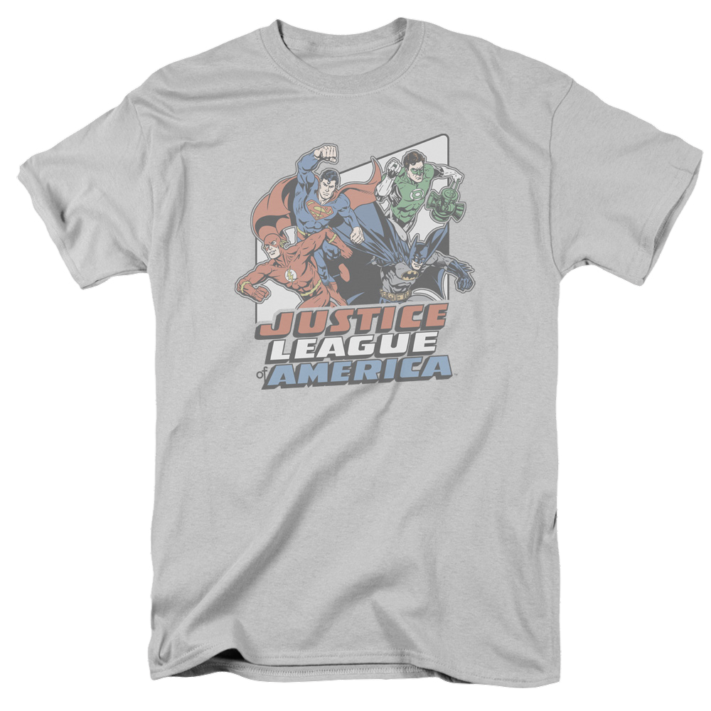 Justice League Four Against Crime - Men's Regular Fit T-Shirt Men's Regular Fit T-Shirt Justice League   