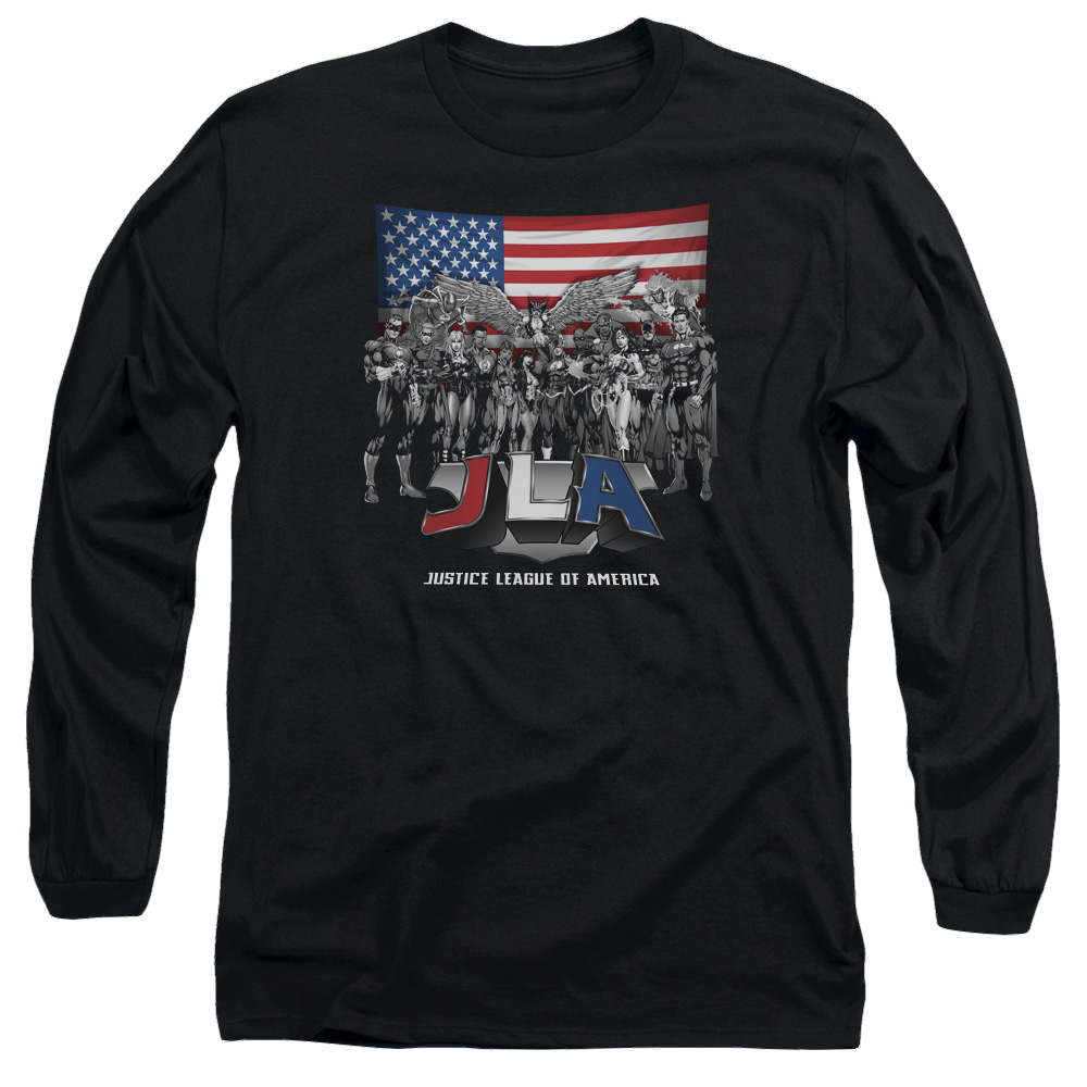 Justice League All American League Men's Long Sleeve T-Shirt Men's Long Sleeve T-Shirt Justice League   